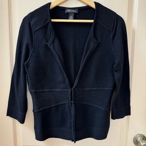 White House Black Market sweater jacket, hook eye closure front (3)